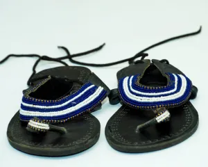 Crafted black leather sandals