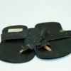 Black leather sandals