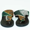 African print fabric leather shoes