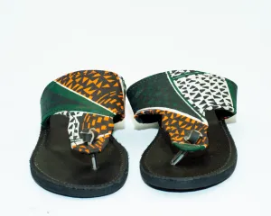 African print fabric leather shoes