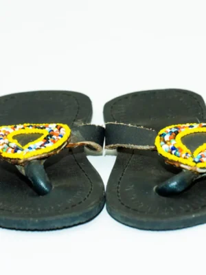 Crafted black leather sandals