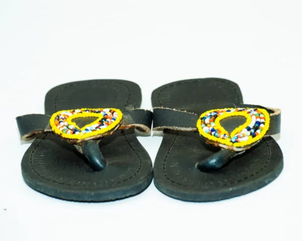 Crafted black leather sandals