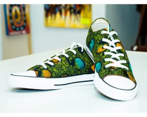 African print fabric sneakers